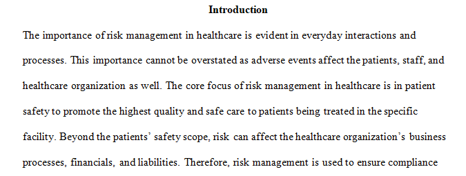  Risk Management Plan