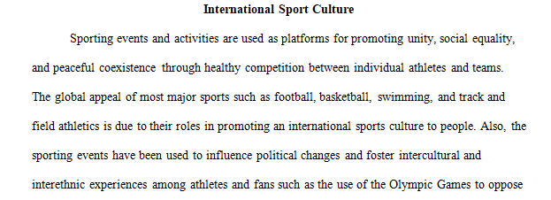 international sport culture