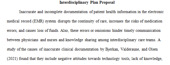 proposal for an interprofessional 