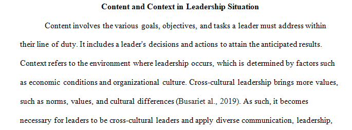 context in the leadership situation