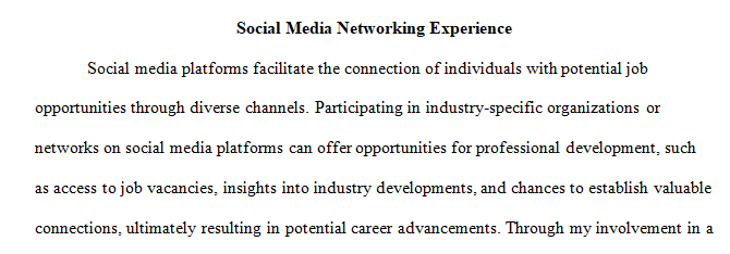 social networking experiences